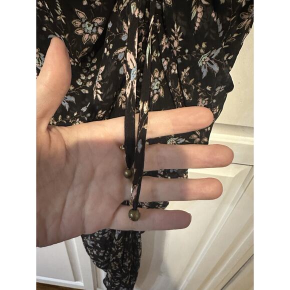 Veronica Beard Merrill 100% Silk Midi Dress High Front Slit Lined Floral Size 4 - Picture 9 of 16